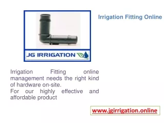 irrigation fitting online