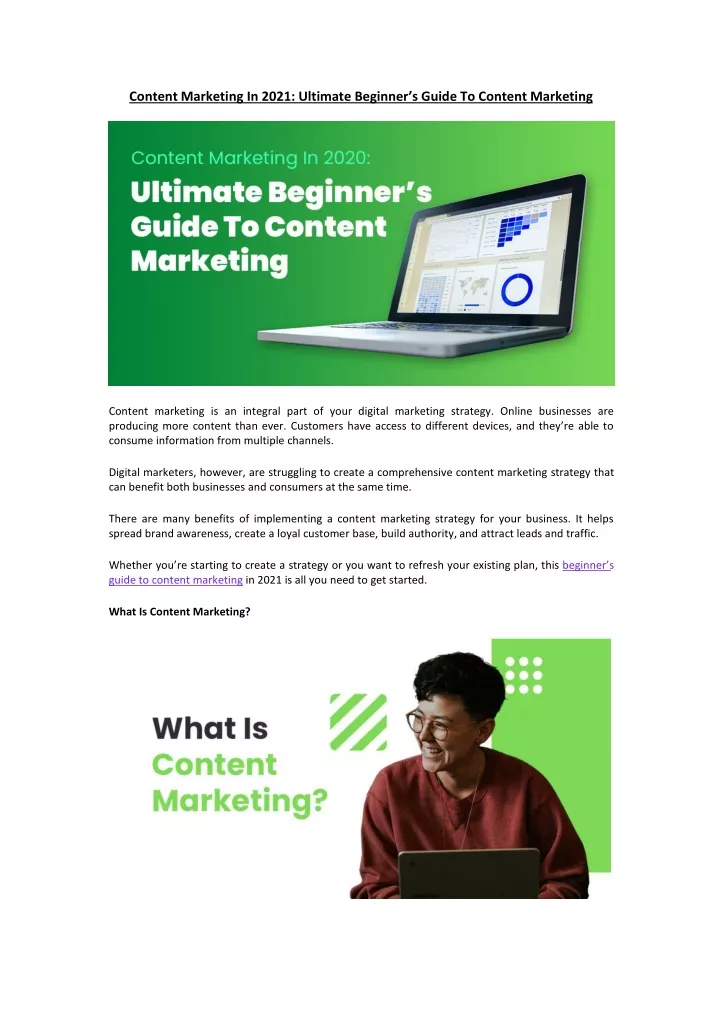 content marketing in 2021 ultimate beginner