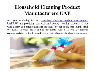 Household Cleaning Product Manufacturers UAE