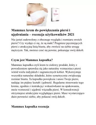 mammax krem do powi kszania piersi i uj drniania
