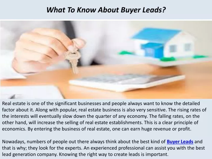 what to know about buyer leads