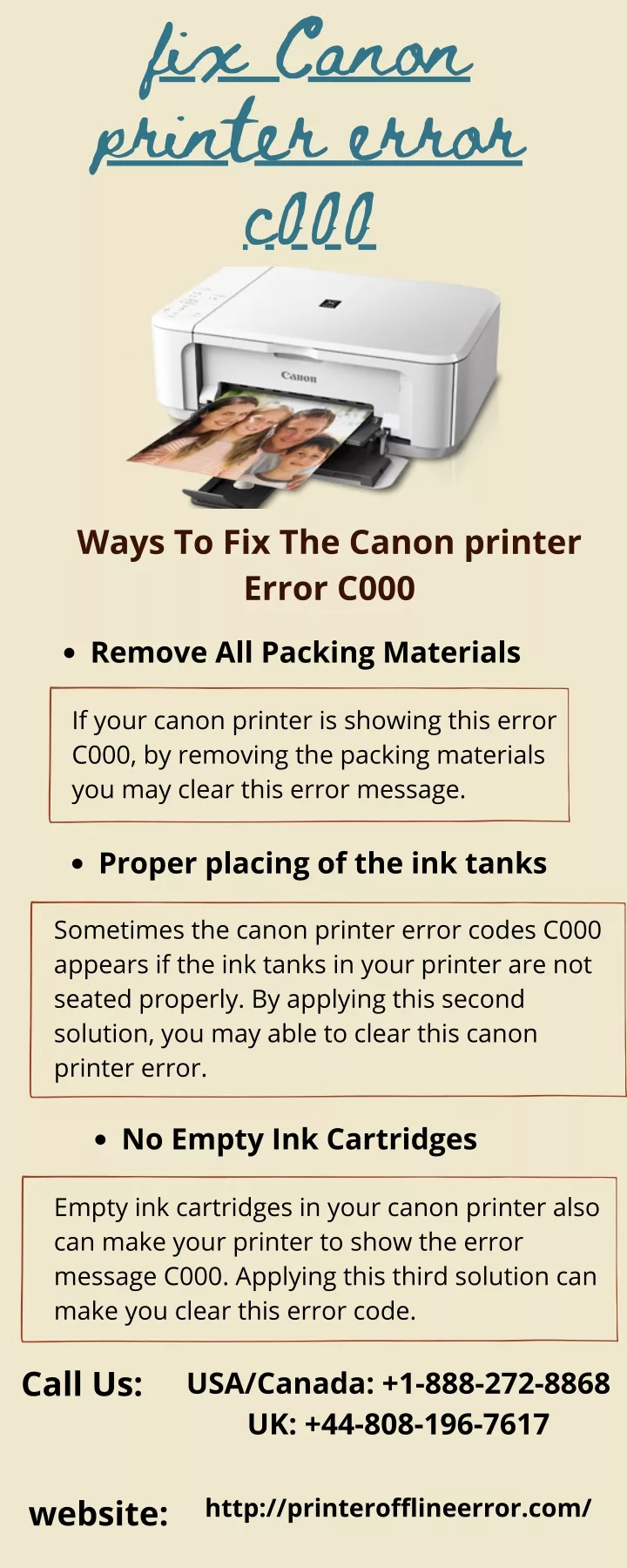 fix canon printer error c000