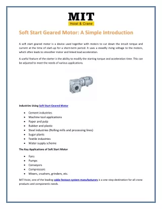 soft start geared motor a simple introduction