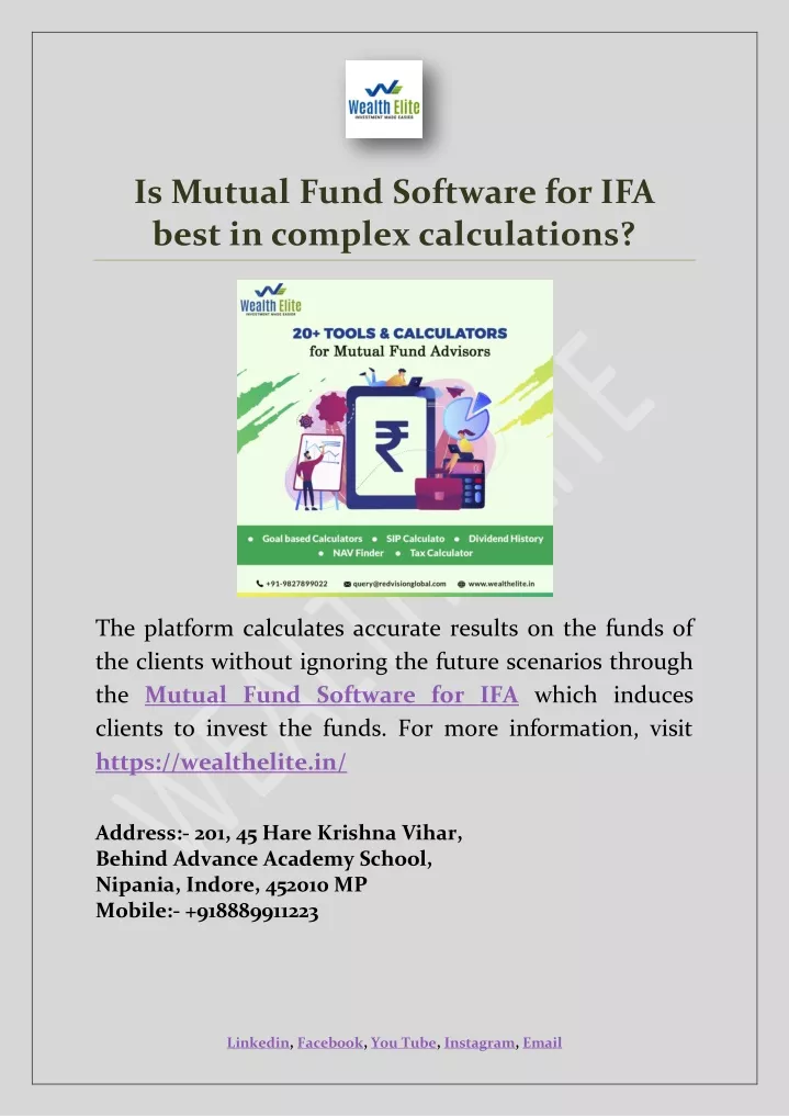 is mutual fund software for ifa best in complex
