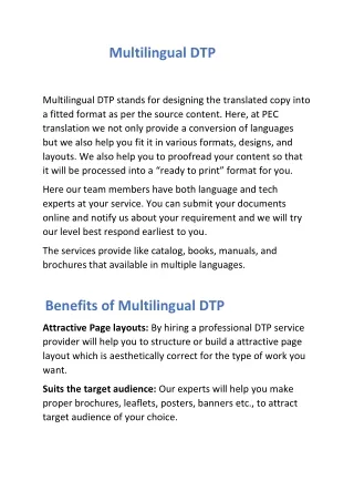 Multilingual DTP-converted