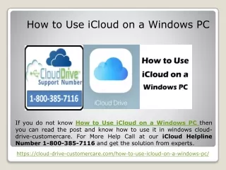 how to use icloud on a windows pc