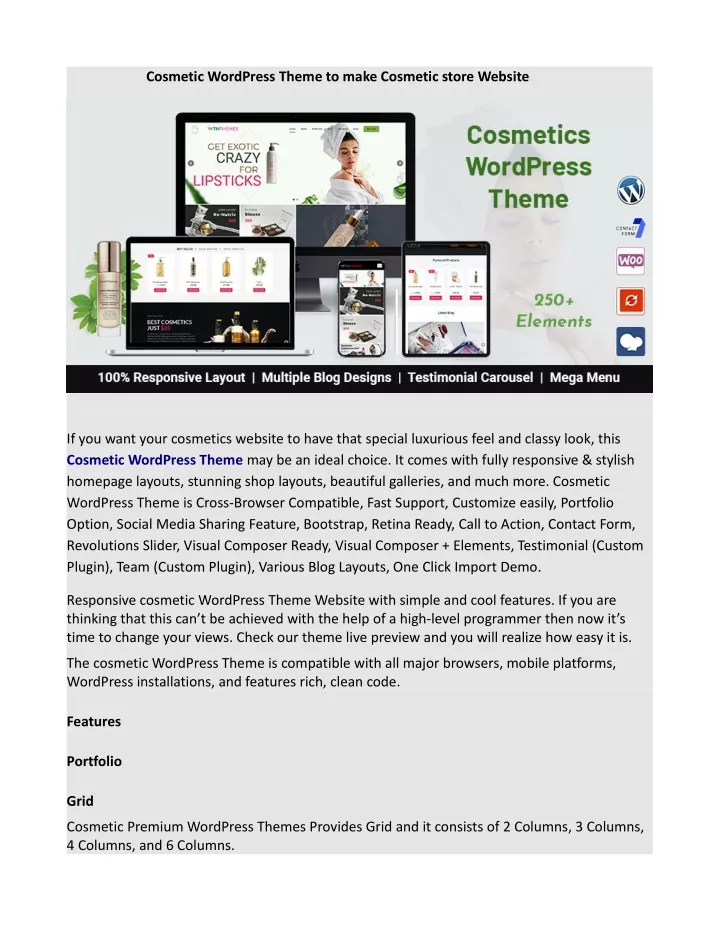 cosmetic wordpress theme to make cosmetic store