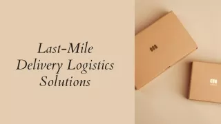 Last Mile Delivery Logistics Solutions
