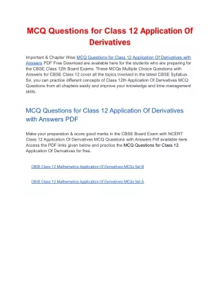 mcq questions for class 12 application