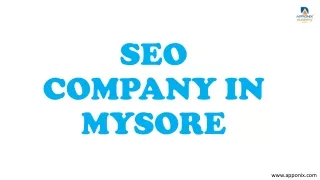 SEO COMPANY IN MYSORE BY APPONIX