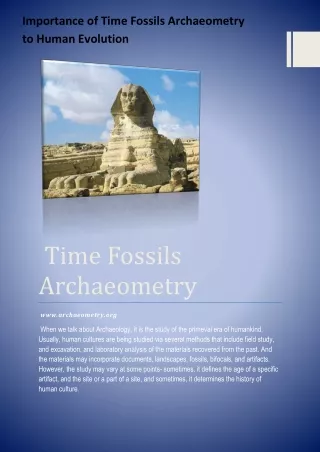 Importance of Time Fossils Archaeometry to Human Evolution