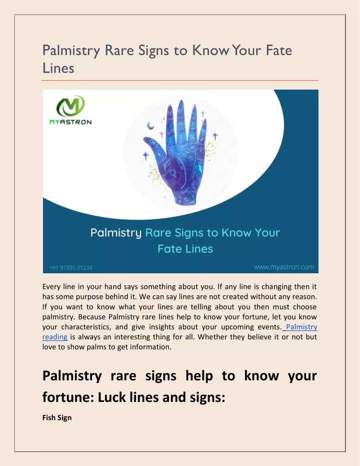 palmistry rare signs to know your fate lines