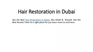 Hair restoration in Dubai