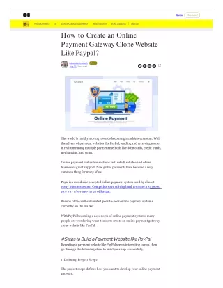 how to create an online payment gateway clone