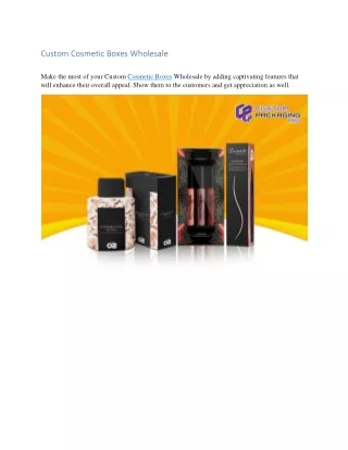 Custom Cosmetic Boxes Wholesale