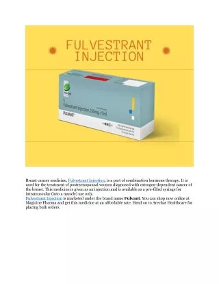 breast cancer medicine fulvestrant injection