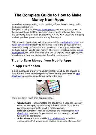 the complete guide to how to make money from apps