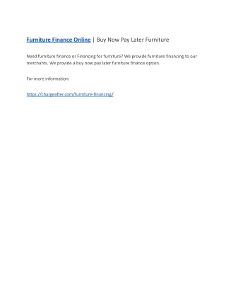 Furniture Finance Online | Buy Now Pay Later Furniture