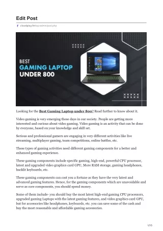10 Best Gaming Laptop under $800 in 2021