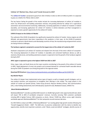 cellular iot market size share and trends