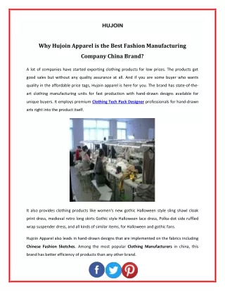 Why Hujoin Apparel is the Best Fashion Manufacturing Company China Brand
