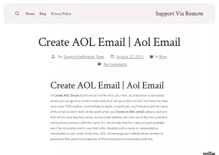 Create  Aol Email | Aol Email
