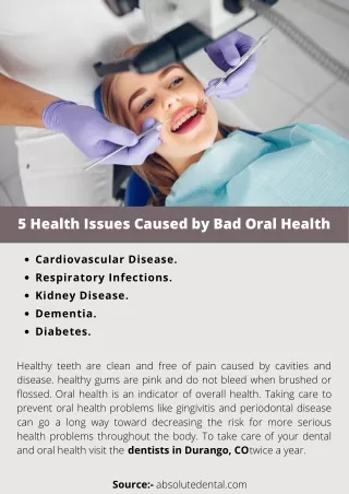 5 Health Issues Caused by Bad Oral Health