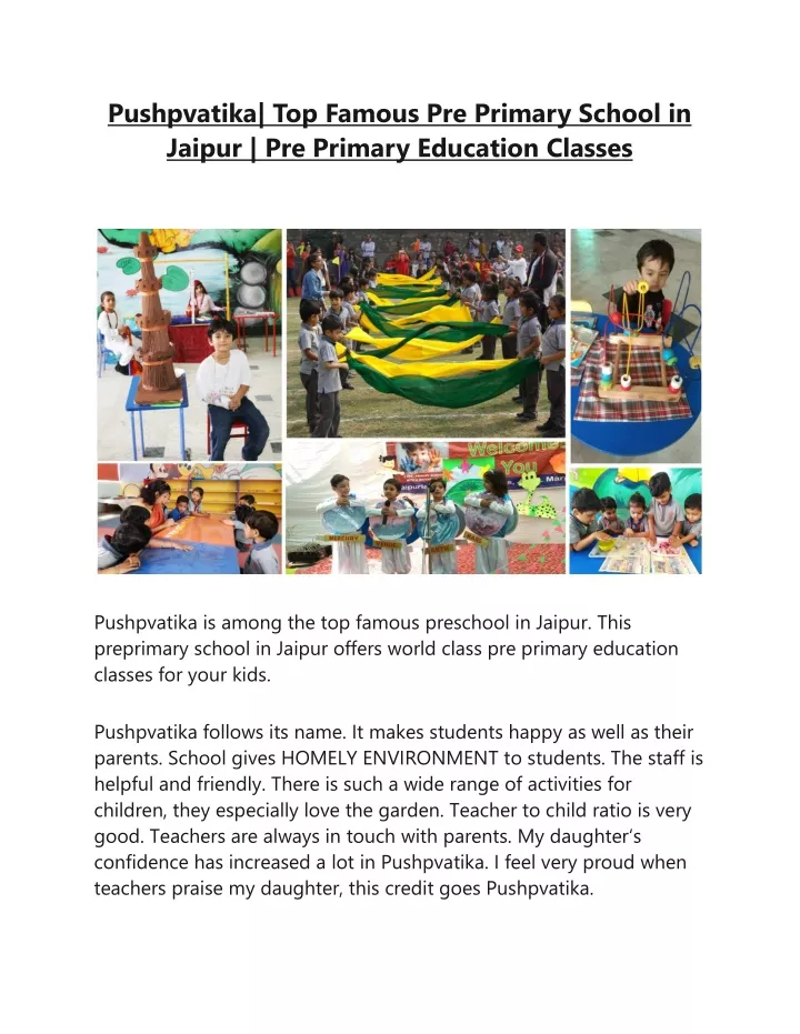 pushpvatika top famous pre primary school