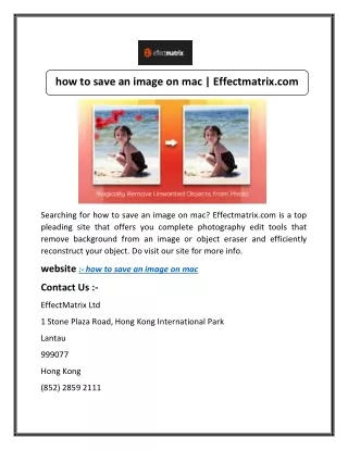 how to save an image on mac | Effectmatrix.com