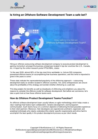 is hiring an offshore software development team