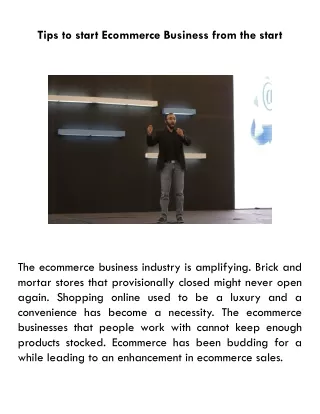 Tips to start Ecommerce Business from the start