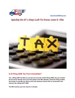 Tax Form 2290 Online | Heavy Use Tax | IRS Form 2290 For 2021 | Tax 2290