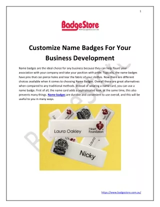 Customize Name Badges For Your Business Development