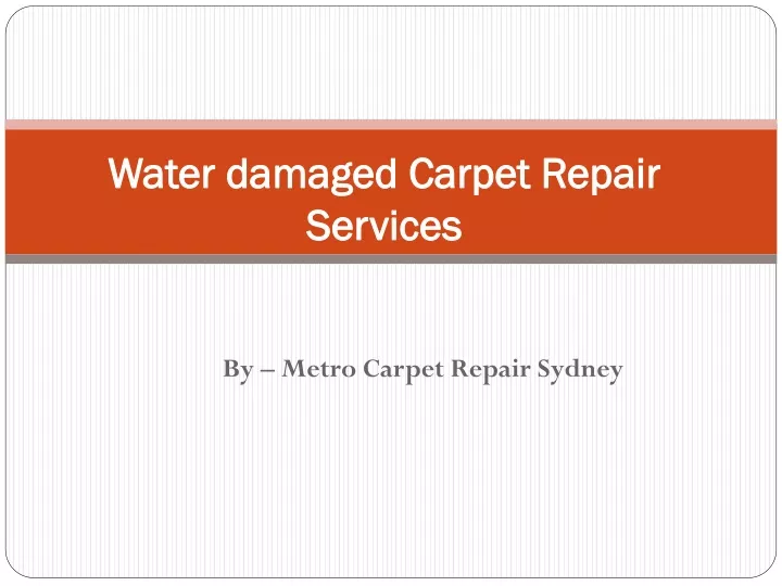 water damaged carpet repair services