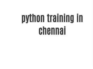 Python training in chennai