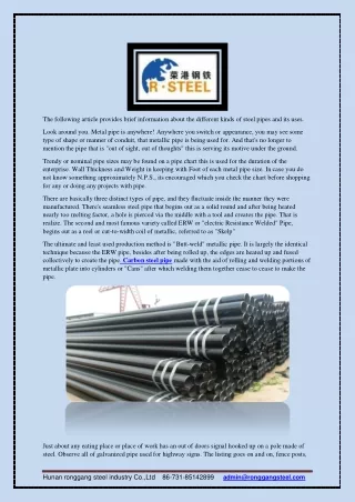 Carbon steel pipe, Seamless steel pipe  at ronggangpipe.com