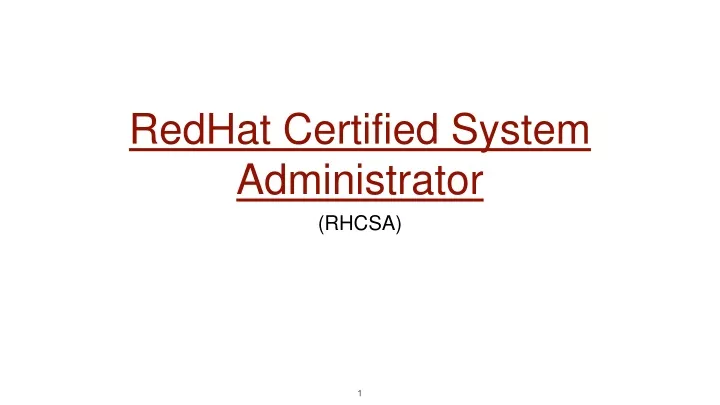 redhat certified system administrator