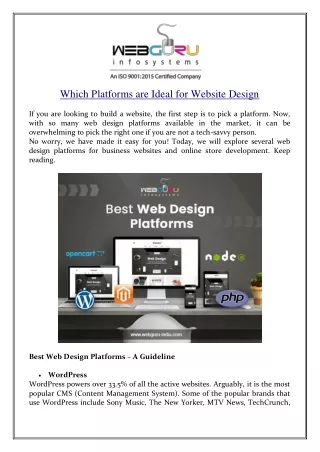 which platforms are ideal for website design