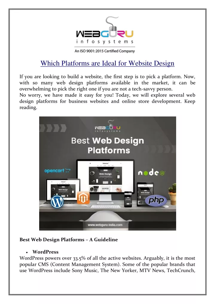 which platforms are ideal for website design