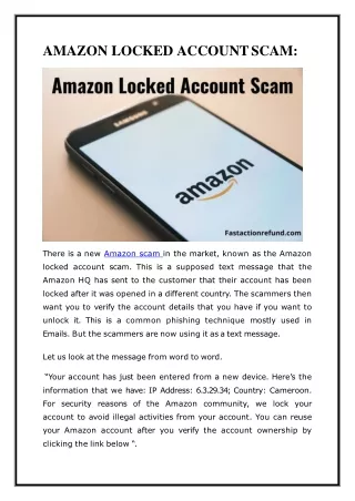 amazon locked account scam