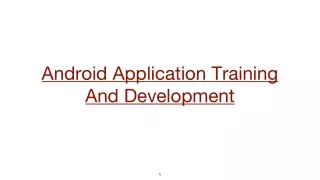 android application training and development