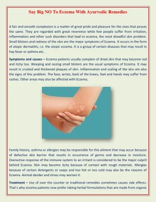 say big no to eczema with ayurvedic remedies