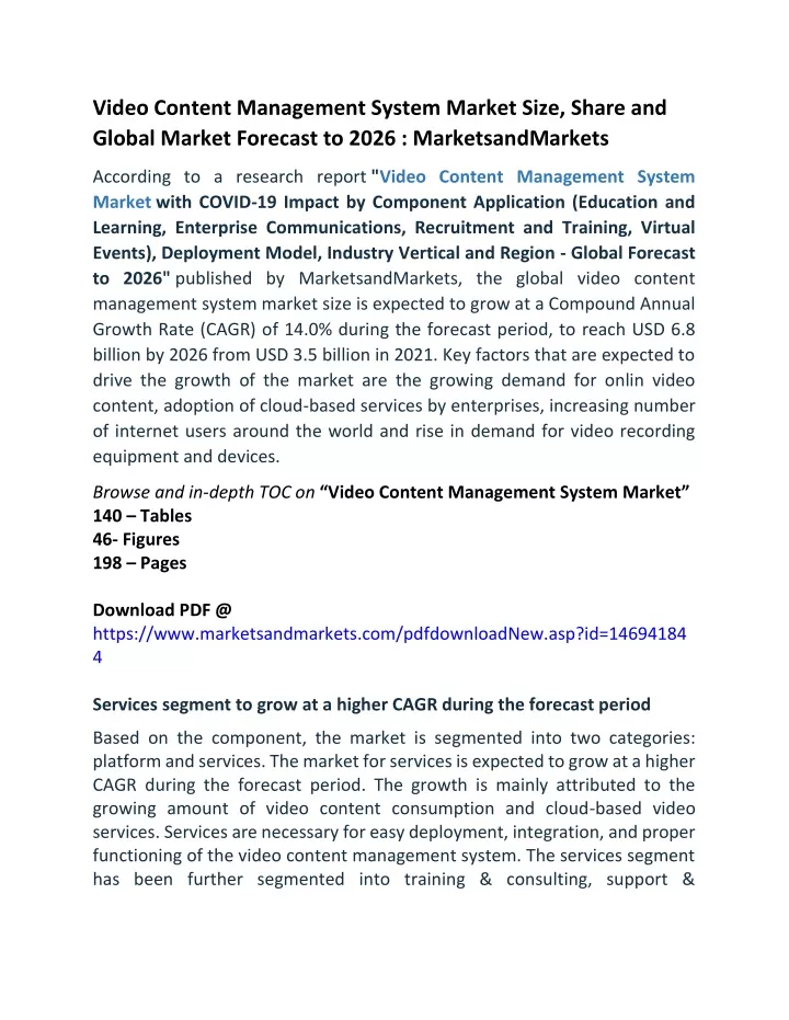 video content management system market size share