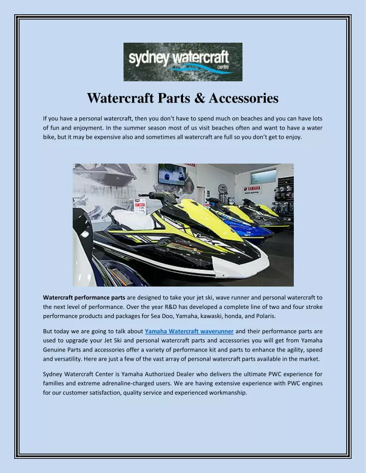 watercraft parts accessories