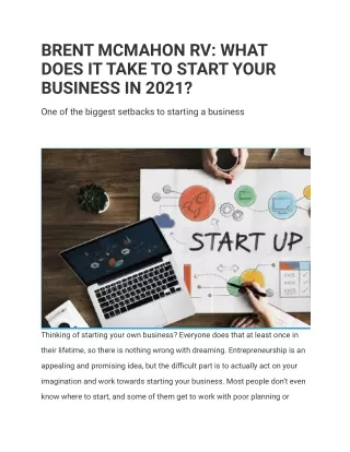 brent mcmahon rv what does it take to start your