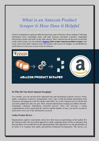 What is an Amazon Product Scraper & How Does it Helpful