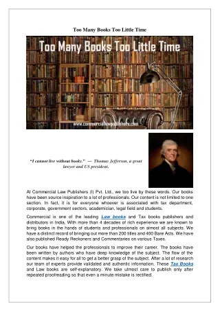too many books too little time