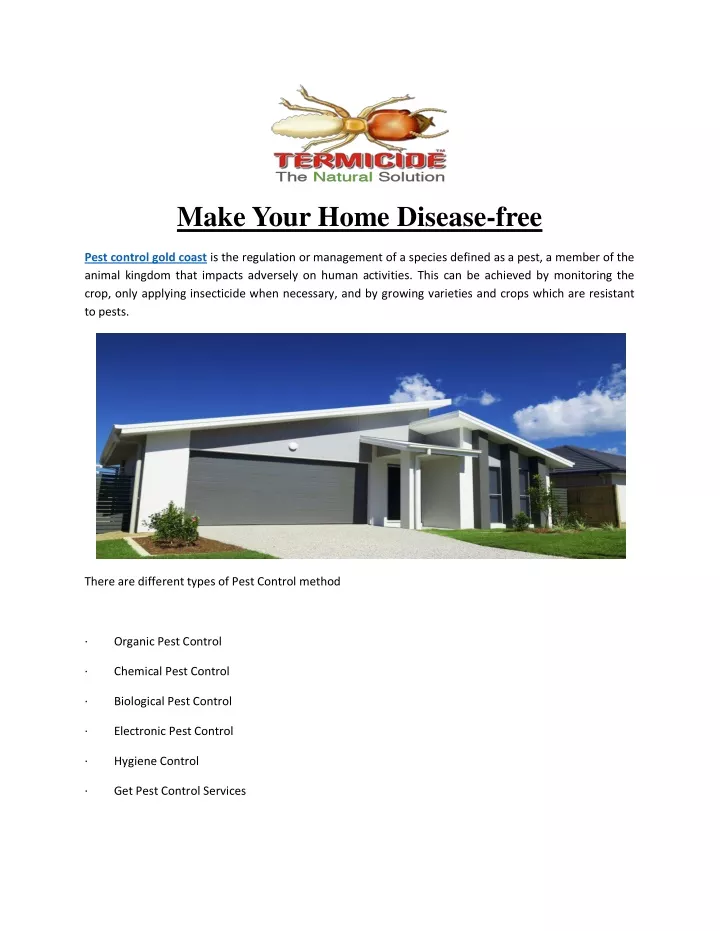 make your home disease free