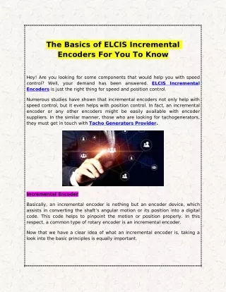 the basics of elcis incremental encoders
