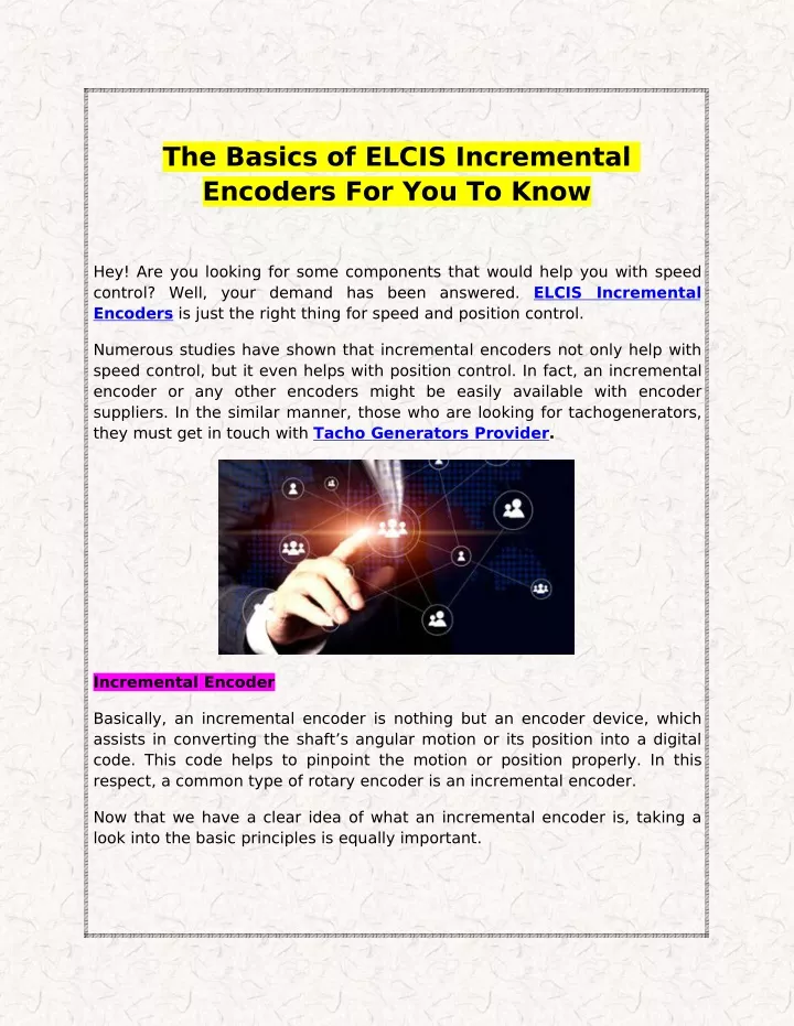 the basics of elcis incremental encoders